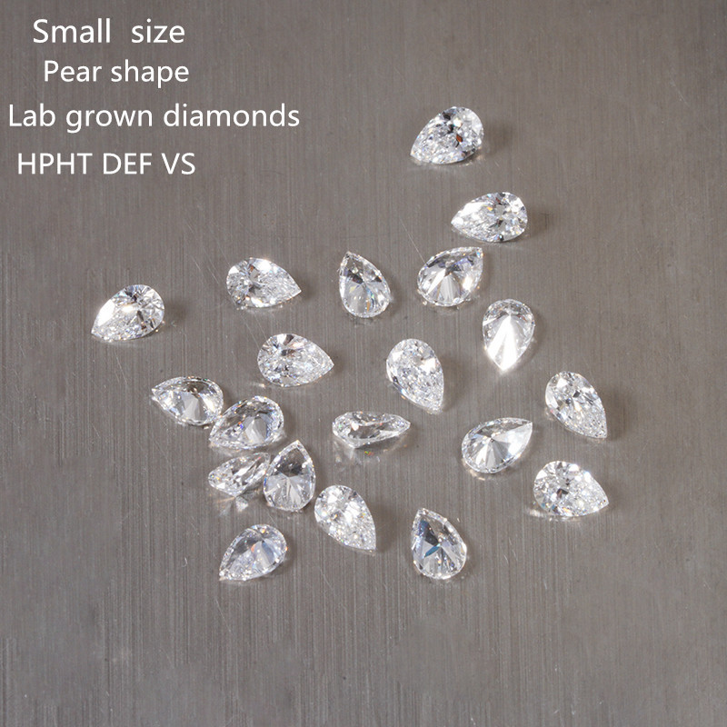 starsgem wholesale price lab created diamond 0.03-0.1ct pear cut cvd hpht  lab grown diamond def vs