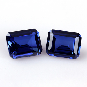 33# color octagon emerald shape dark blue sapphire loose stone Corundum Spinel