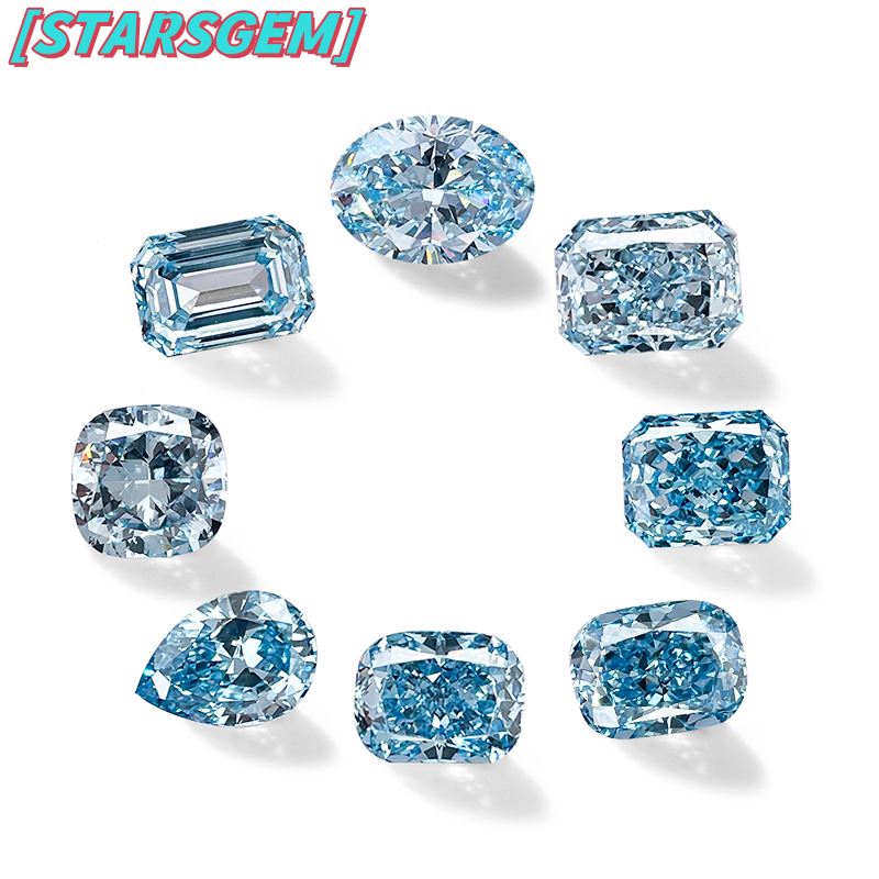 starsgem FANCY INTENSE GREENISH BLUE IGI NGTC oval cut lab grown diamonds for making jewelry