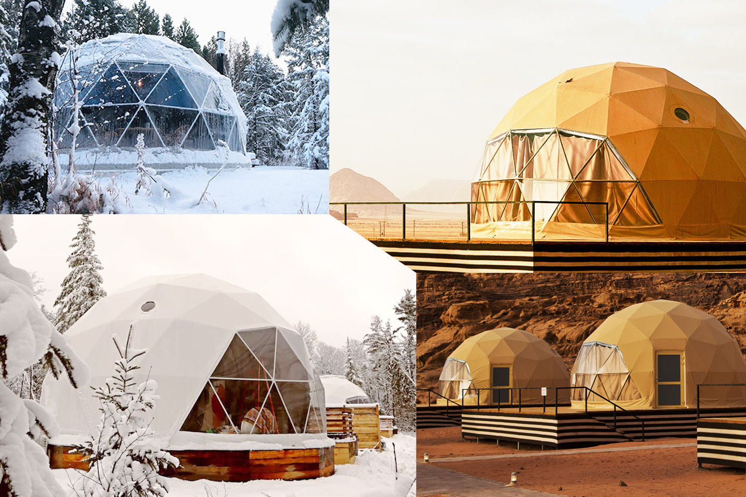 Luxury Resort Hotel House Winter Glamping Geodesic Igloo Dome Tent 6m With Clear Skylight