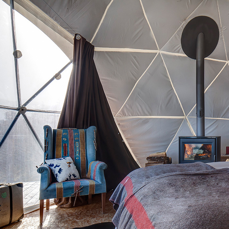 Outdoor Shelter 3-4 Person Camping Resort Luxury Hotel Glamping Geodesic Dome Tent House Philippines With Bathroom