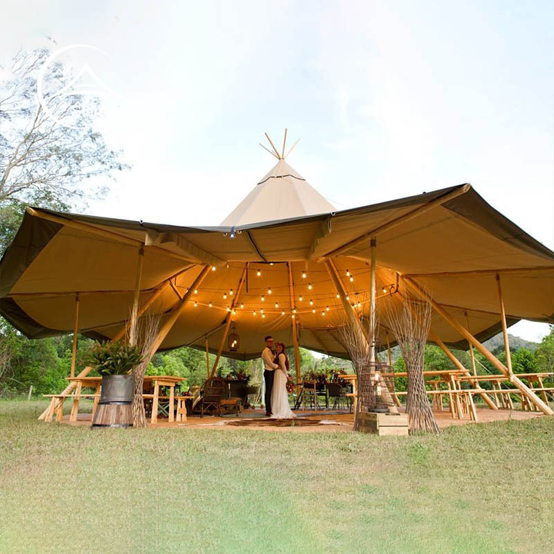 Outdoor Glamping Wedding Party Tent Safari Tipi For Sale