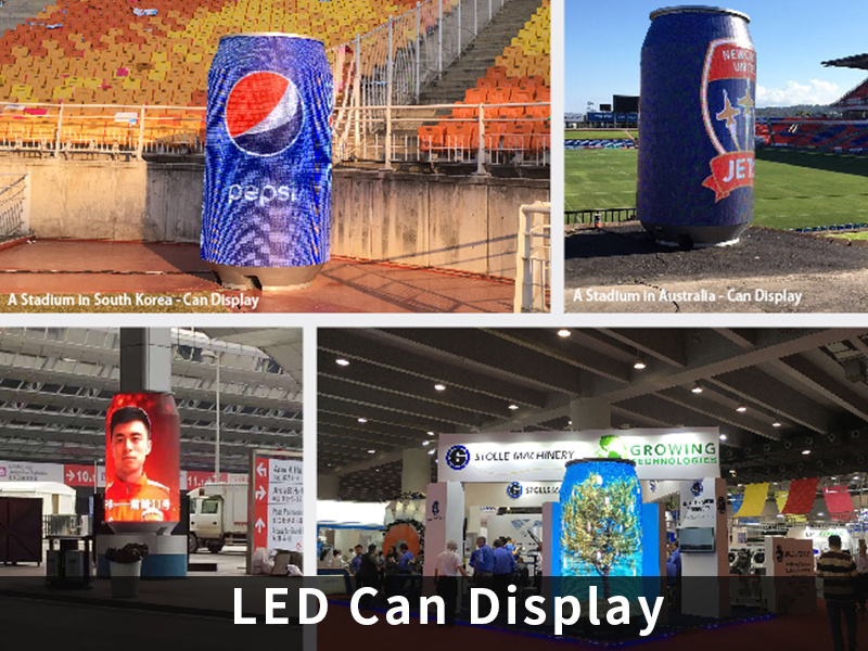 Creative Design Drink Can Outdoor Led Display Pixel Panel Smart Flexible Rgb Pattern Graffiti Scrolling Display Screen Panel