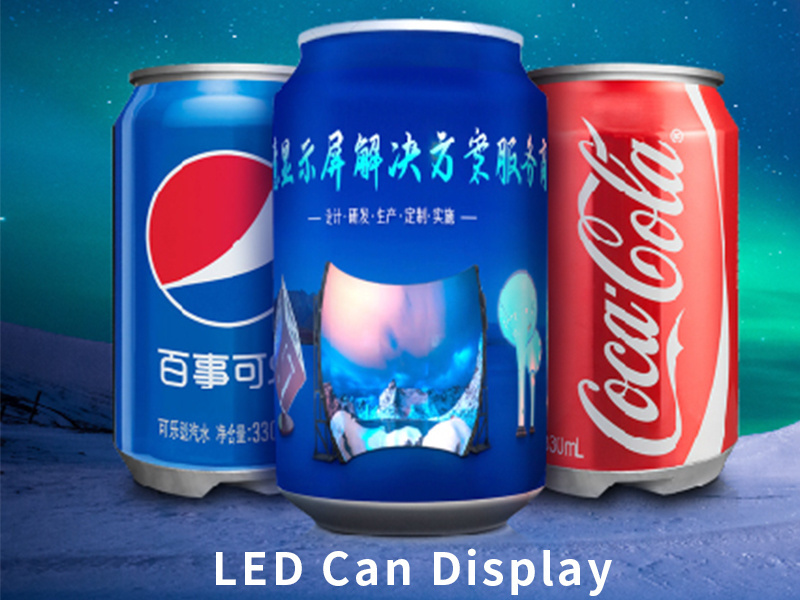 Creative Design Drink Can Outdoor Led Display Pixel Panel Smart Flexible Rgb Pattern Graffiti Scrolling Display Screen Panel