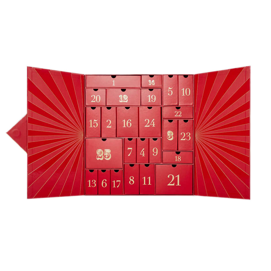 Custom Print High End Rigid Cardboard Christmas Countdown Calendar 12 Days White Advent Calendar