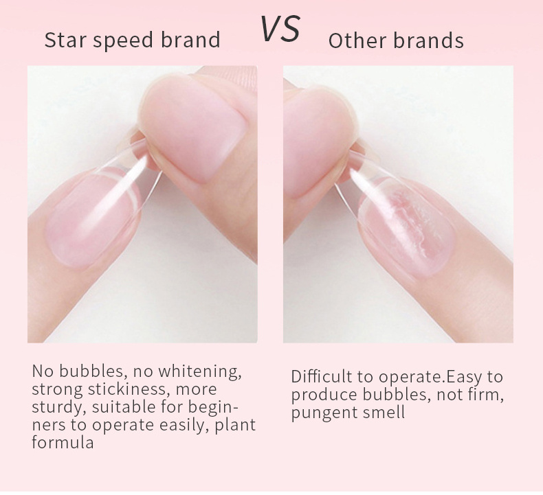 STAR SPEED Best Price Acrylic Artificial Press On Nail Tip Glue Mini Pink Bond  Strong nail extension Glue Bulk 2g Nail glue