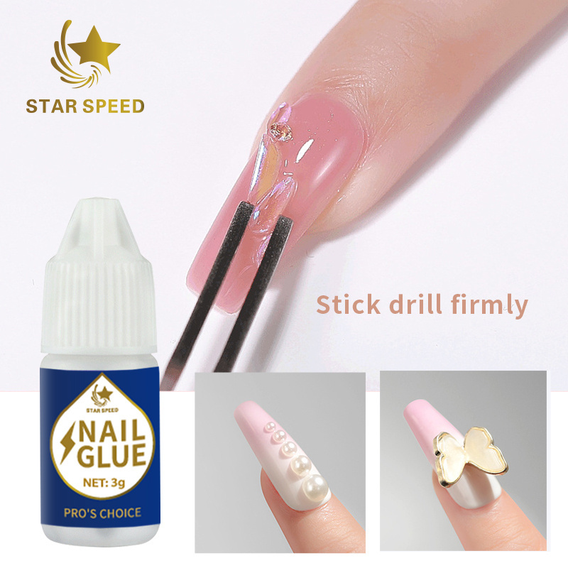 Starspeed 5 second waterproof false nail extension glue sticker rhinestone nail art glue for nail tip press on  glue