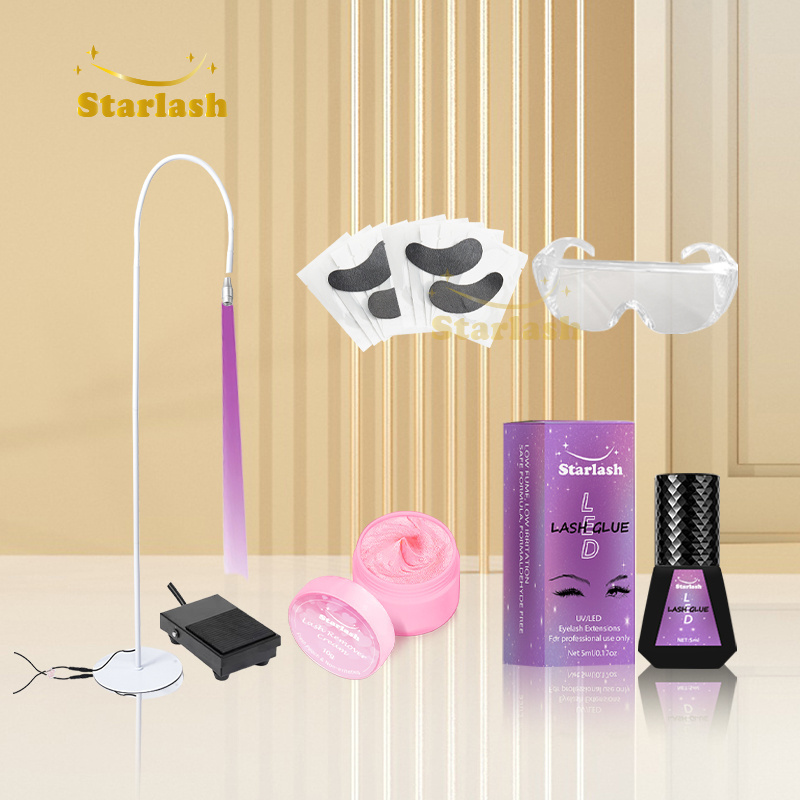 Starlash UV LED extension lash glue glasses patch UV lamp eyelash UV glue set