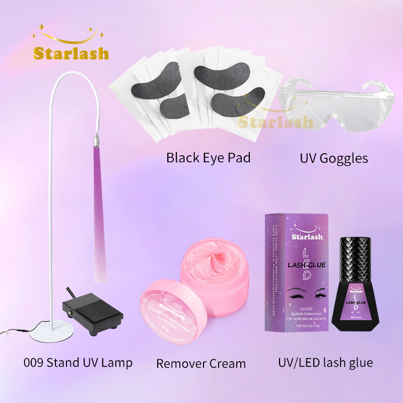 Starlash UV LED extension lash glue glasses patch UV lamp eyelash UV glue set