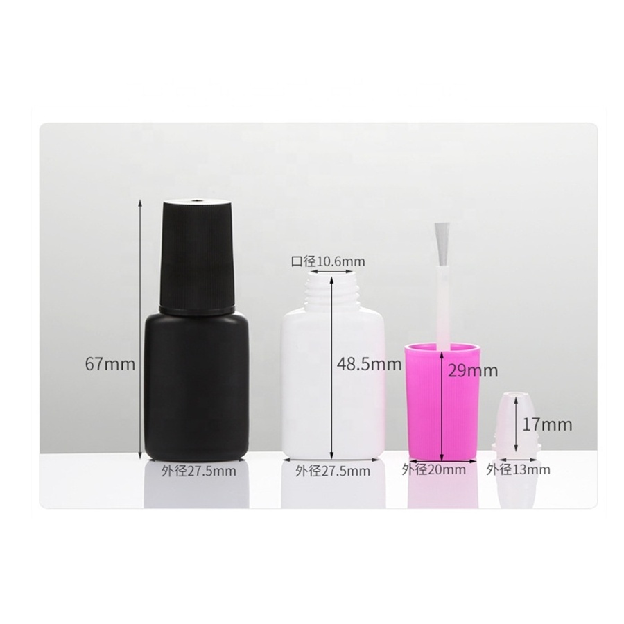 7g private label nail art glue for nail tips, pink lid brush on nail glue