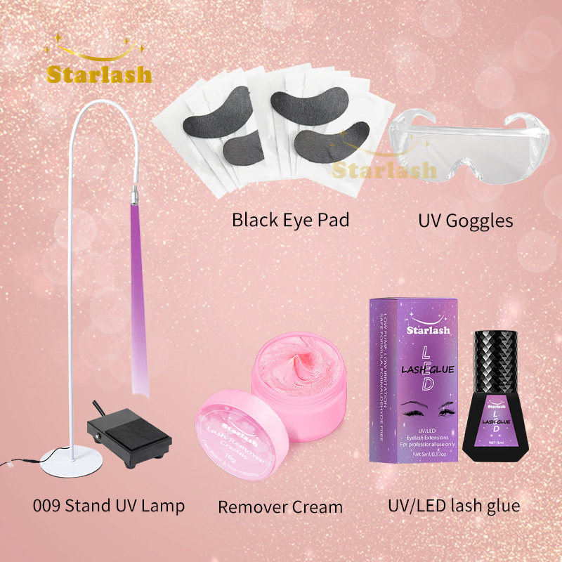 Starlash UV LED extension lash glue glasses patch UV lamp eyelash UV glue set