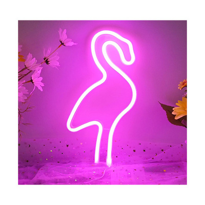 Hanging Usb Battery Operated Neon Light Night Lamp Led Flamingo Sign For Wall Kids Room Party Wedding Decoration