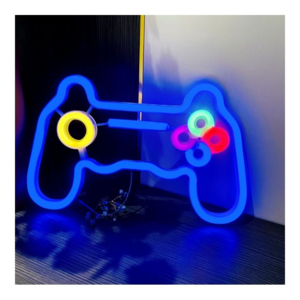 Game Controller Shaped Hanging Usb Battery Operated Neon Light Led Gamepad Sign For Wall Gaming Zone Room Gamer Party Decor