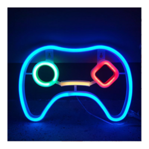 Game Shaped Hanging Usb Battery Operated Neon Light Night Lamp Led Gamepad Sign For Wall Gaming Zone Room Gamer Party Decor