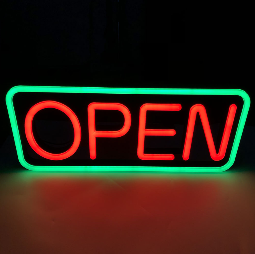 Custom Open Neon Signs Advertising Flex Silicone Led Flashing Sign Lights For Business Shop