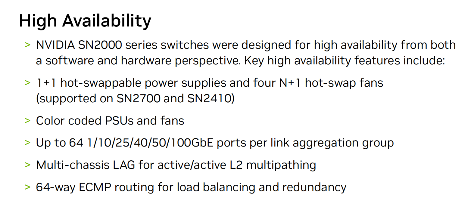 Mellanox MSN2700 MSN2700-CS2F 32x qsfp28 100GBE 50gbe 40GBE 25gbe 10gbe 1gbe 1U Open Ethernet Switch