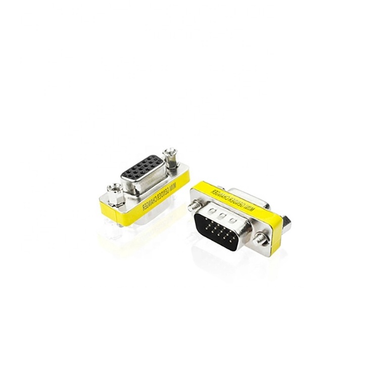 HD15 pin SVGA VGA male to DB15 pin female Gender Changer mini Adapter