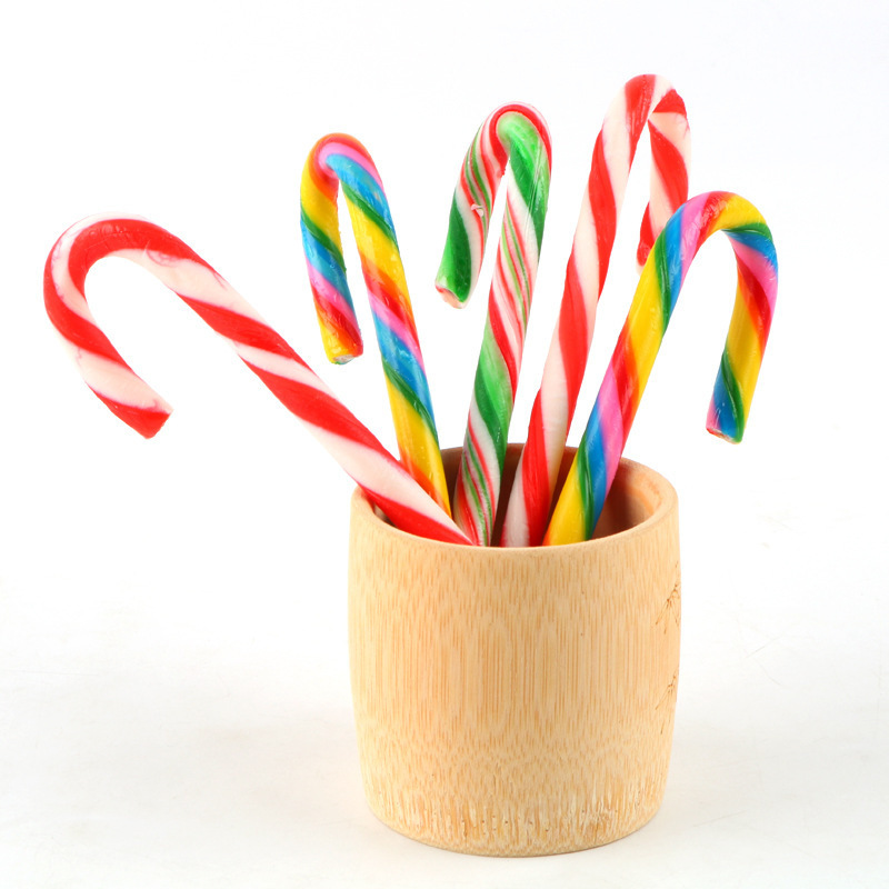 Wholesale Custom Private Label Halal Christmas Hard Candy Cane Lollipop Candy Toys