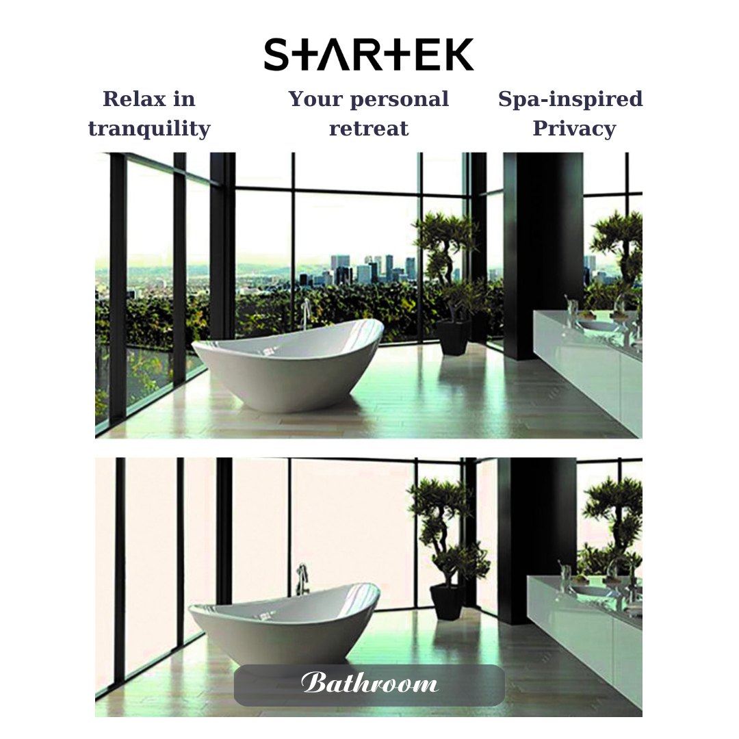 Smart glass elevates your bathroom experience, relax in tranquility - PDLC film STARTEK 1