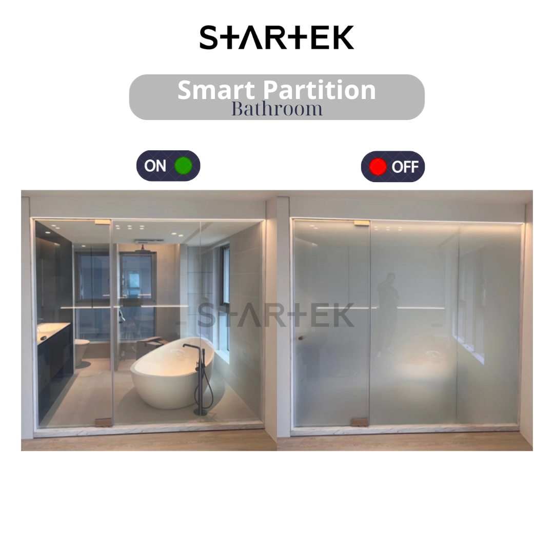 Smart glass elevates your bathroom experience, relax in tranquility - PDLC film STARTEK 1