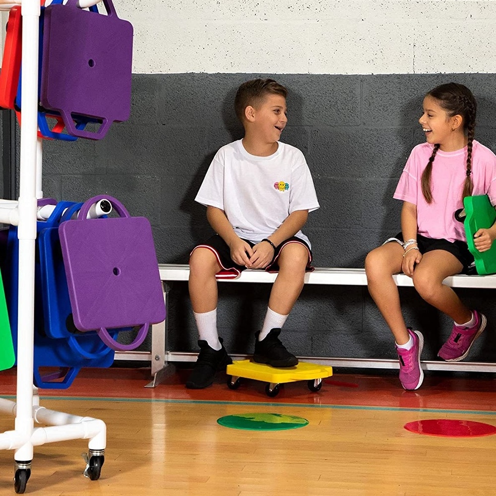 Safety Gym Class Manual 4 Casters Plastic Kids Sitting Scooter Board