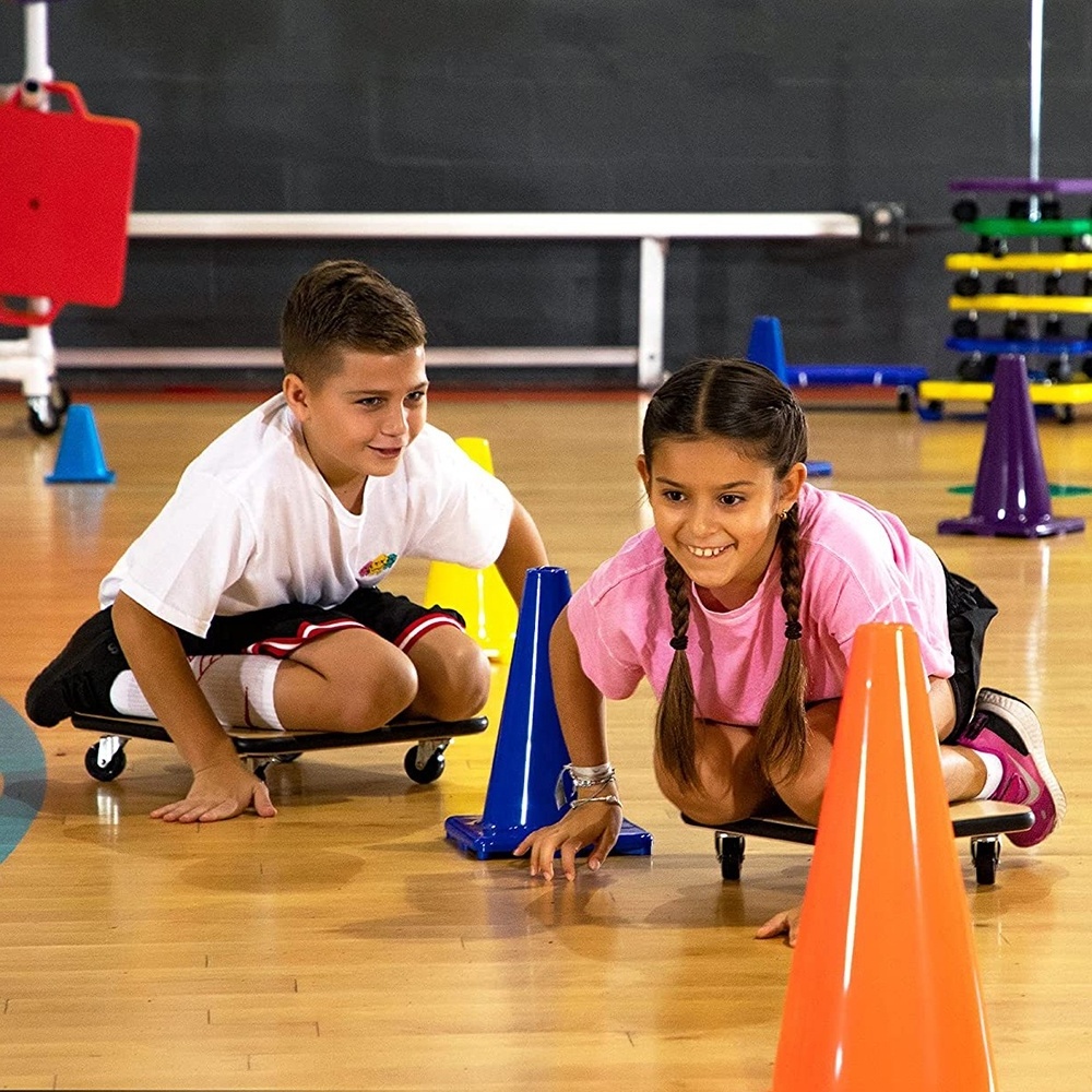 Safety Gym Class Manual 4 Casters Plastic Kids Sitting Scooter Board