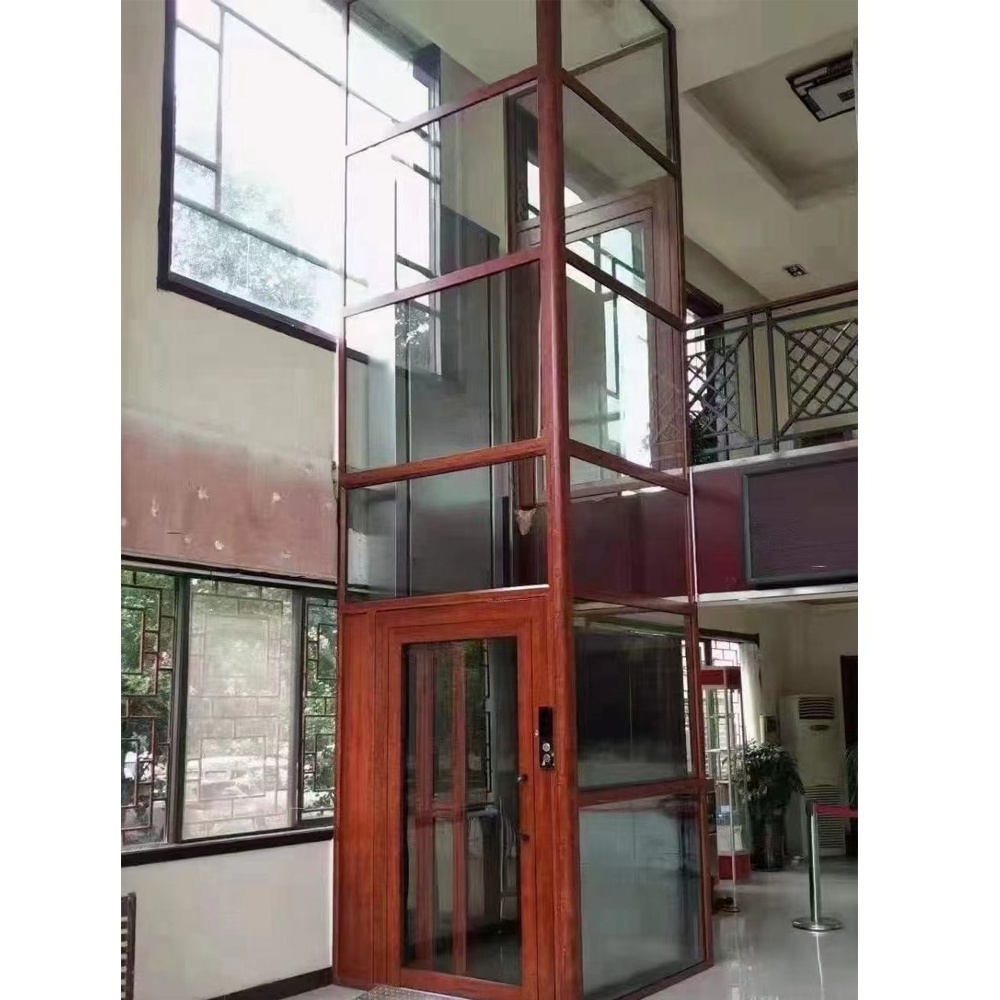 glass shaft outdoor hydraulic platform easy install elevator lift small home villa elevator