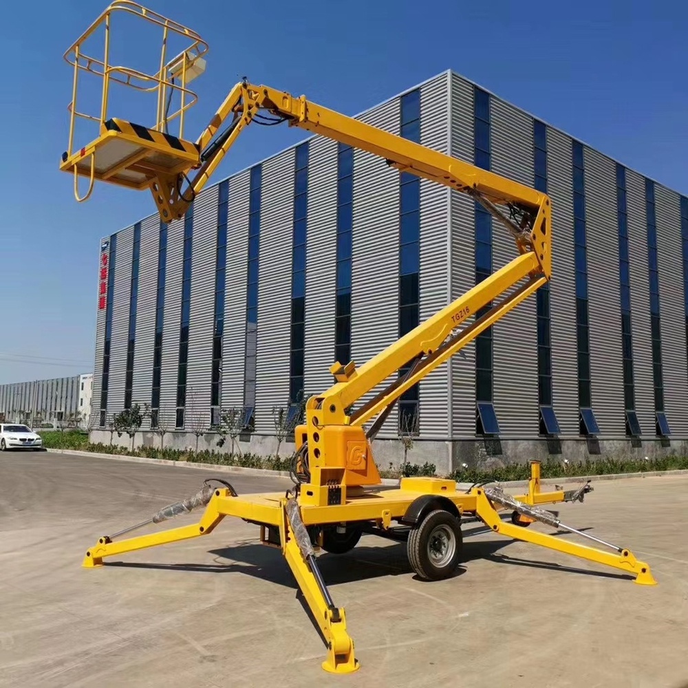 8m 10m 12m 14m 16m articulated truck mounted boom lift trailer towable boom lift