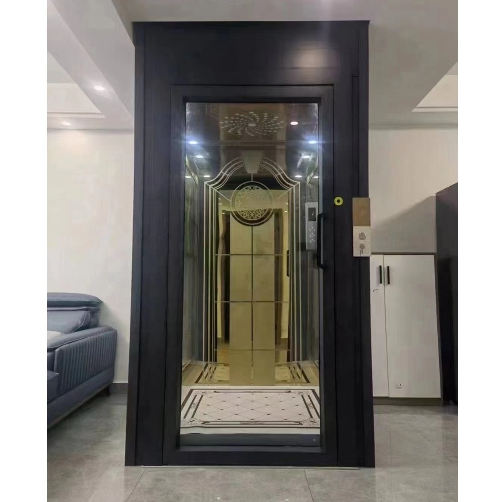 glass shaft outdoor hydraulic platform easy install elevator lift small home villa elevator