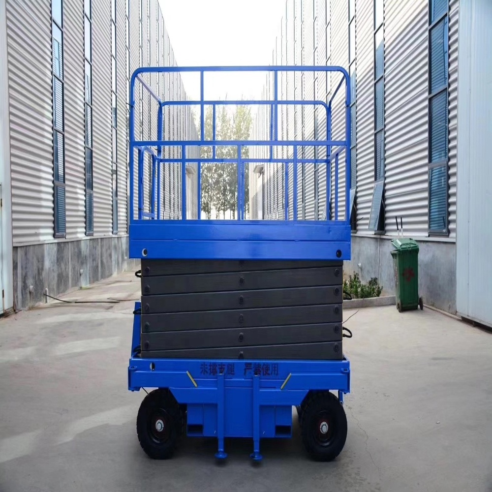 8m to 16m 1000kg industrial diesel man scissor lifts platform table portable manual movable push around mobile scissor lift