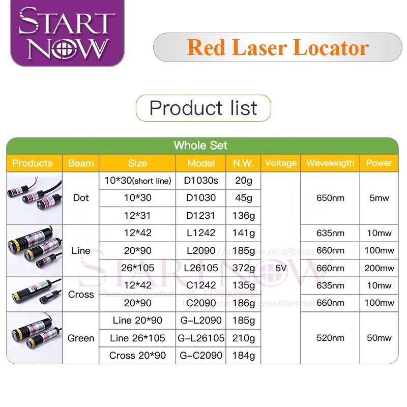 Set 26*105 Waterproof 200mw 5V Adjustable Red Laser Beam Module Locator Green Laser Line Positioner For Stone Cutting Machine