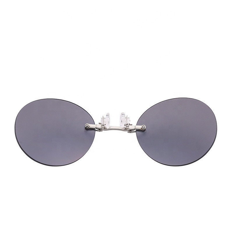 Mini Round Sun Glasses Hacker Empire Matrix Morpheus Rimless Sunglasses UV400 Fashion Clip on Nose Vintage PC CE Alloy Mirror