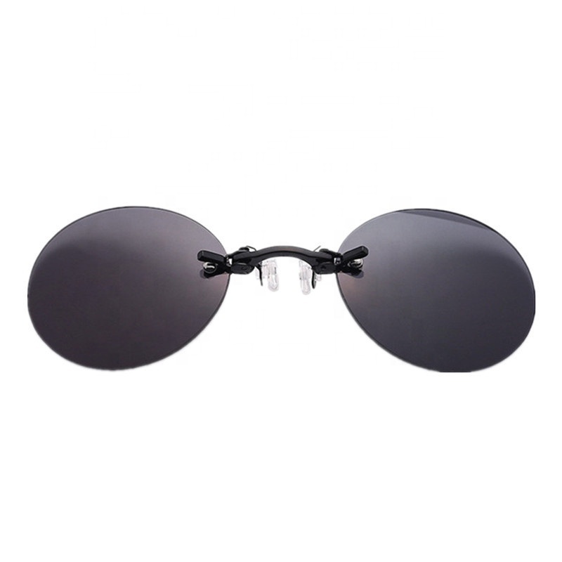 Mini Round Sun Glasses Hacker Empire Matrix Morpheus Rimless Sunglasses UV400 Fashion Clip on Nose Vintage PC CE Alloy Mirror