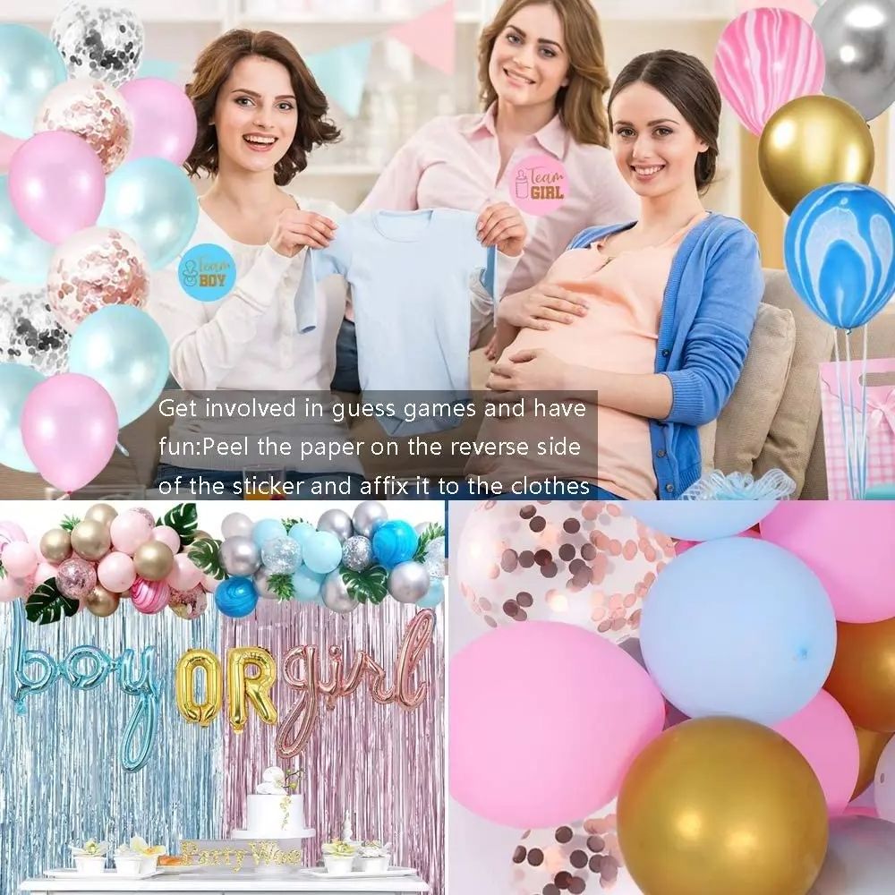 Startparty Gender Reveal Baby Shower Balloons Globos Foil Balloons Rain Curtain Boy or Girl Party Supplies Decorations