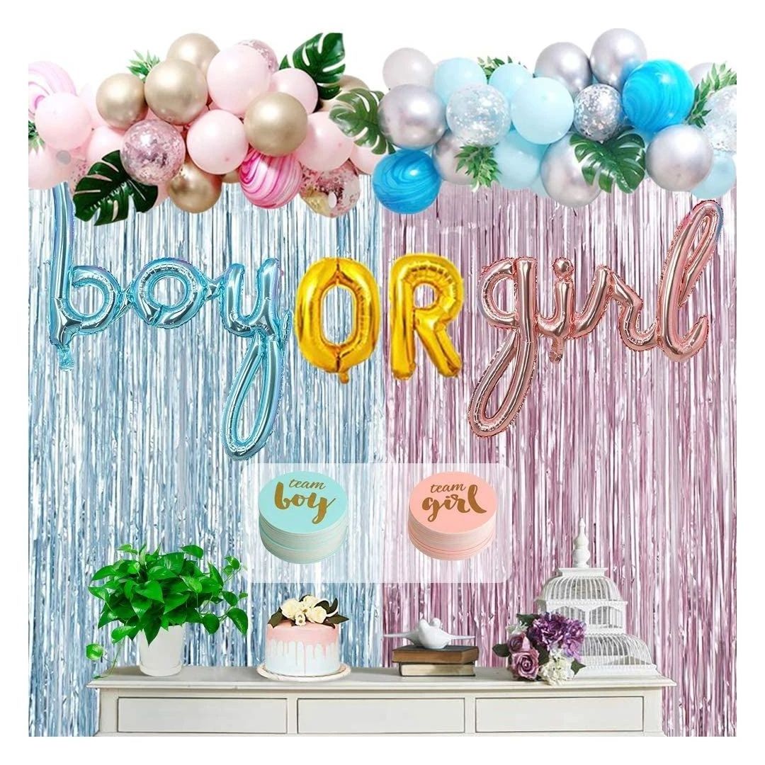 Startparty Gender Reveal Baby Shower Balloons Globos Foil Balloons Rain Curtain Boy or Girl Party Supplies Decorations