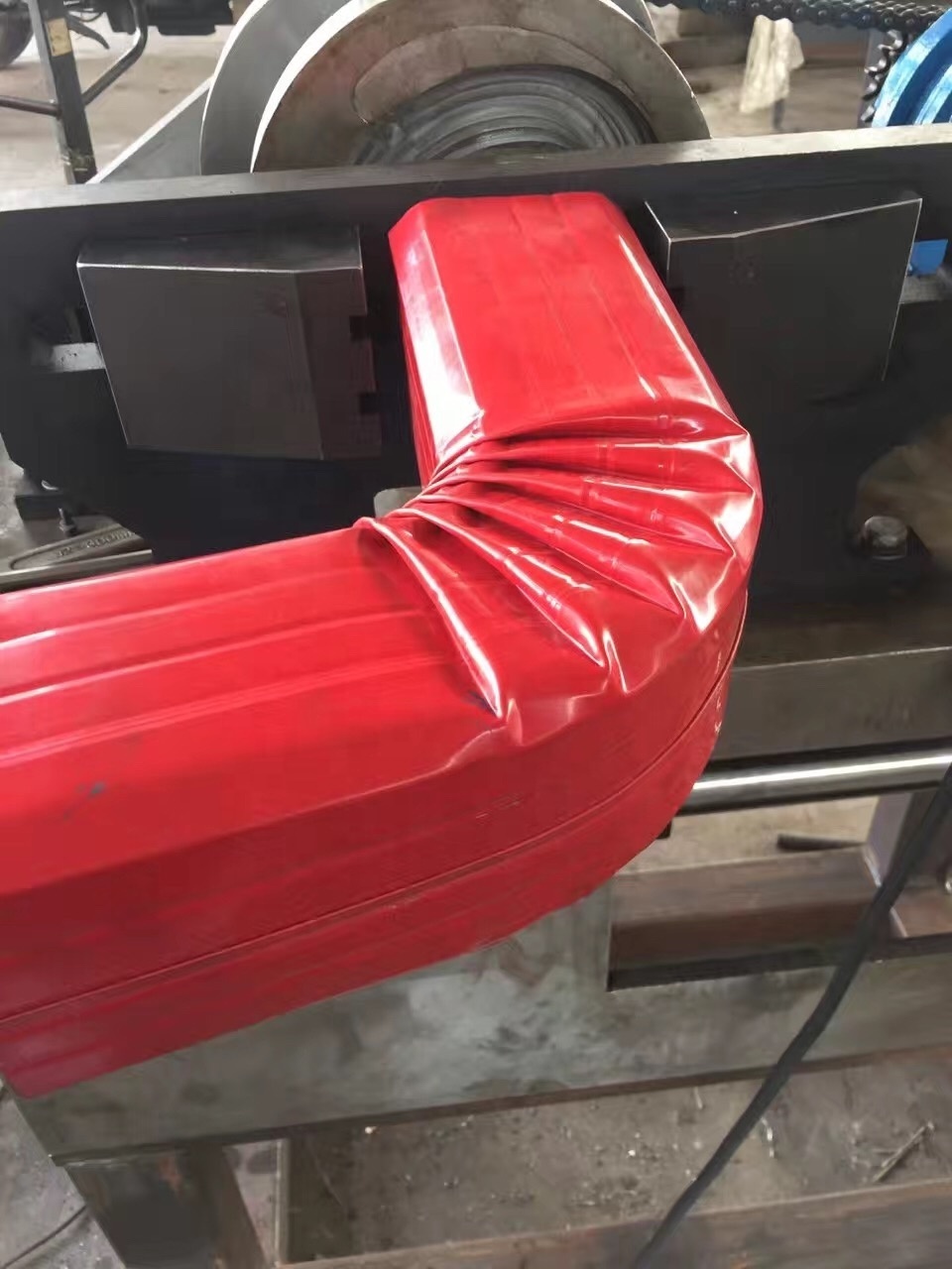 High Quality Colored Steel Profile Down Pipe Making Machine Rain Gutter Downspout Elbow Roll Forming Machine