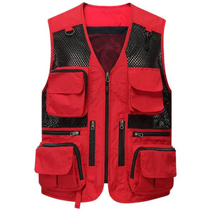 Breathable Work Wear Vest Customize Outdoor Protective Work wear Construction Worker Safety Vest Wholesale Multi Pockets Vest