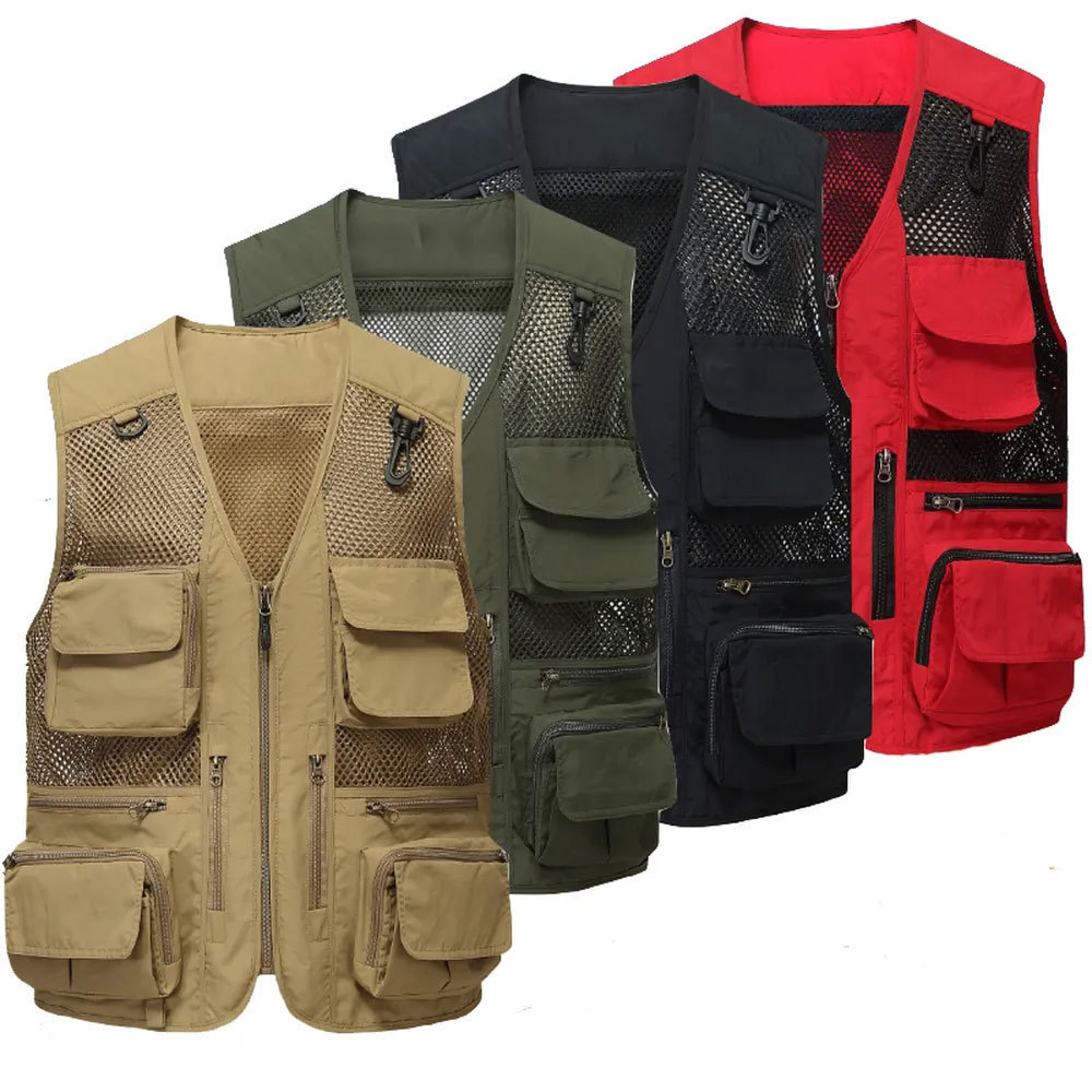 Breathable Work Wear Vest Customize Outdoor Protective Work wear Construction Worker Safety Vest Wholesale Multi Pockets Vest