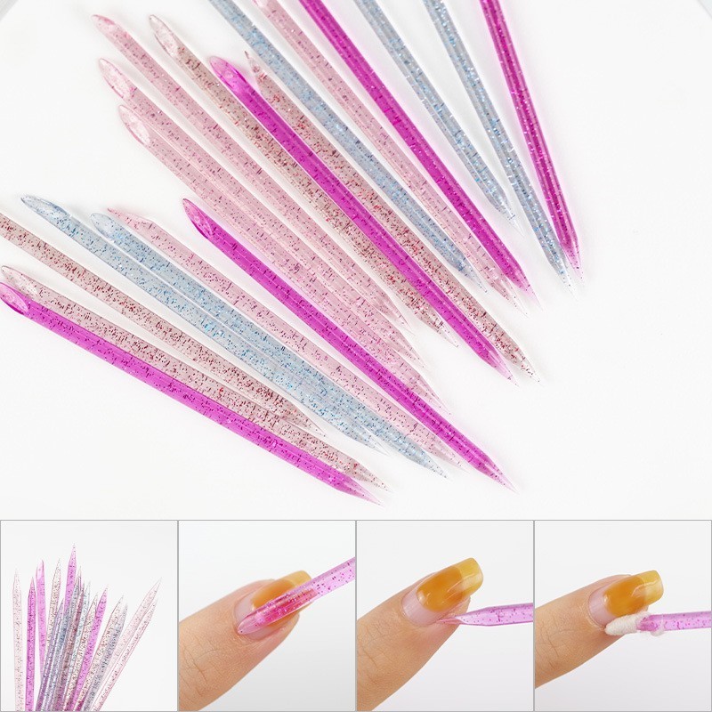 Nail Art Stick Wand Plastic Stick Cuticle Pusher Remover Pedicure Manicure Tool Manicure Pedicure Care