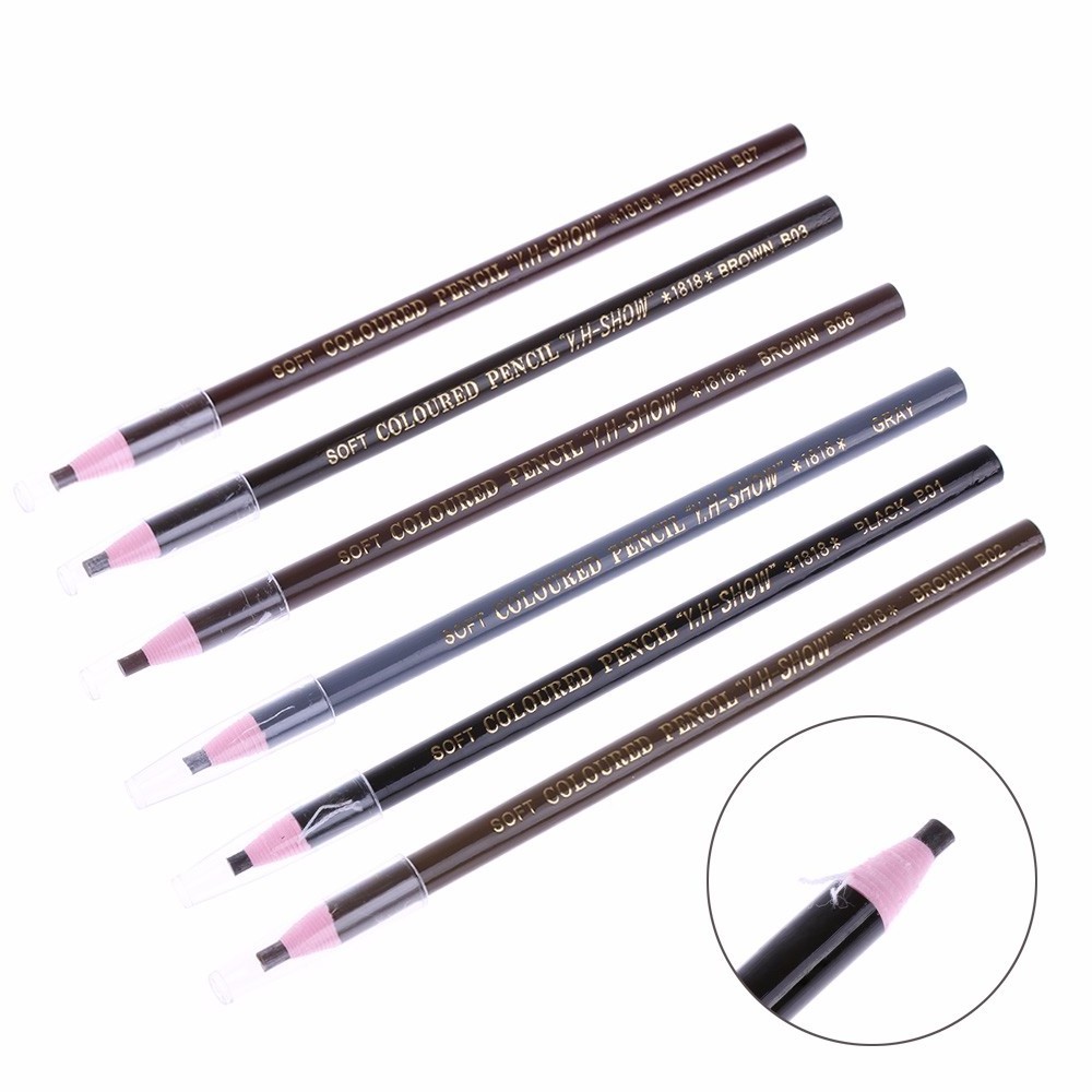 Waterproof Microblading Permanent Makeup Eyebrow Lip Design Eye Brow Positioning Lip Tattoo Pen Pencil Tools Black Coffee