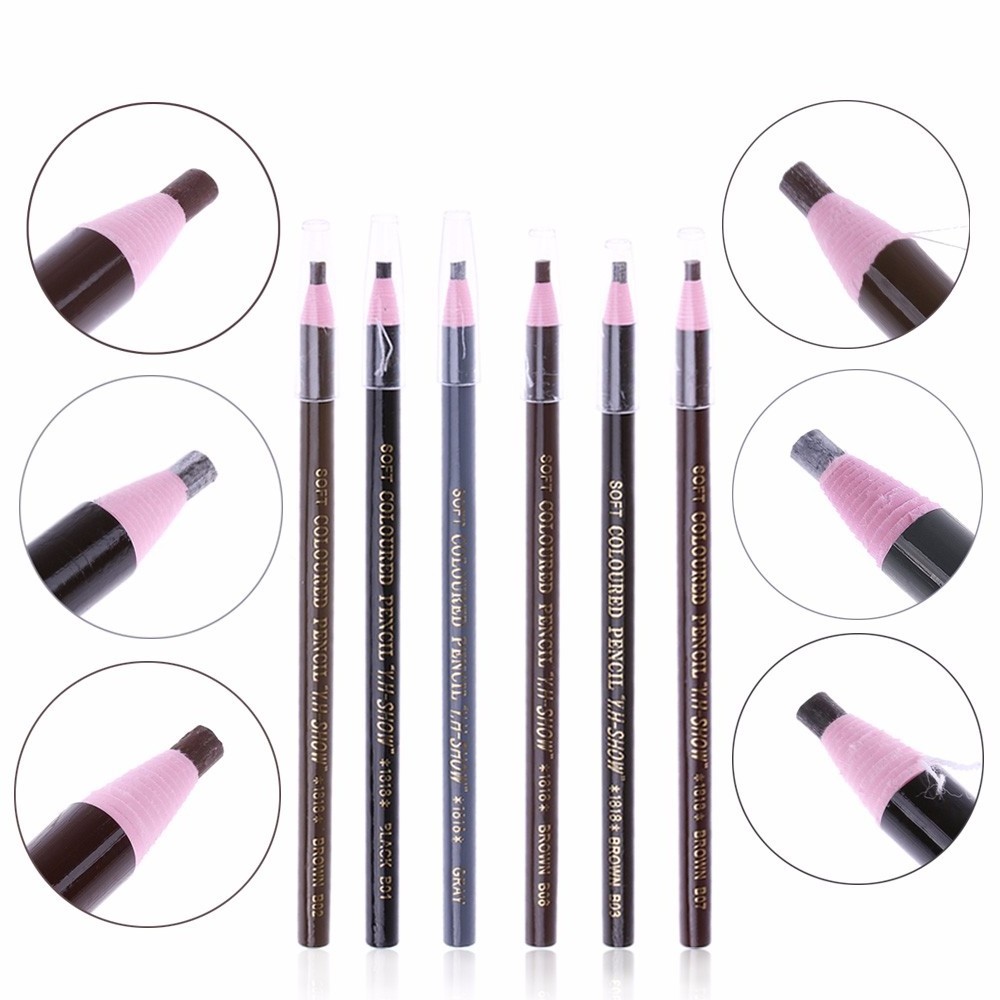 Waterproof Microblading Permanent Makeup Eyebrow Lip Design Eye Brow Positioning Lip Tattoo Pen Pencil Tools Black Coffee