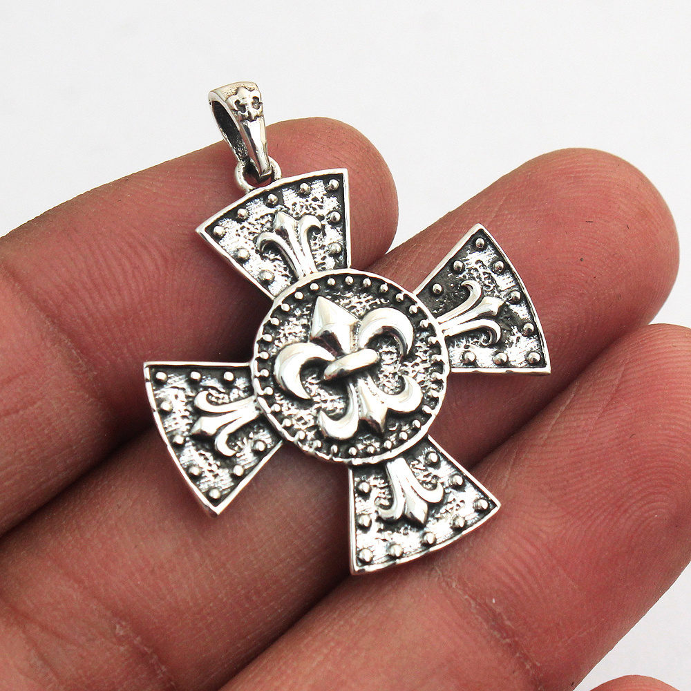 solid 925 sterling silver maltese cross handmade designer boho pendant unique gift jewelry