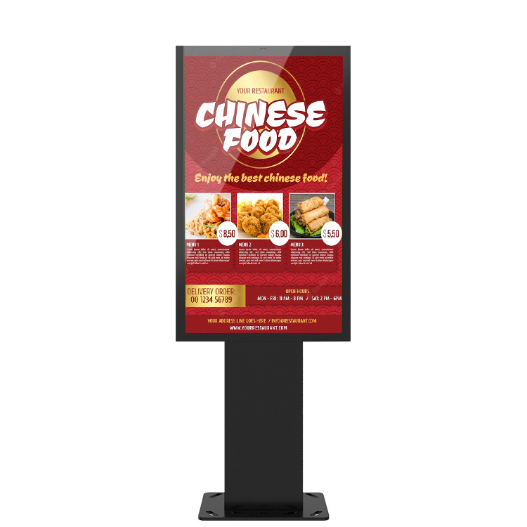 Waterproof outdoor digital menu display LCD advertising kiosk outdoor drive thru digital menu boards