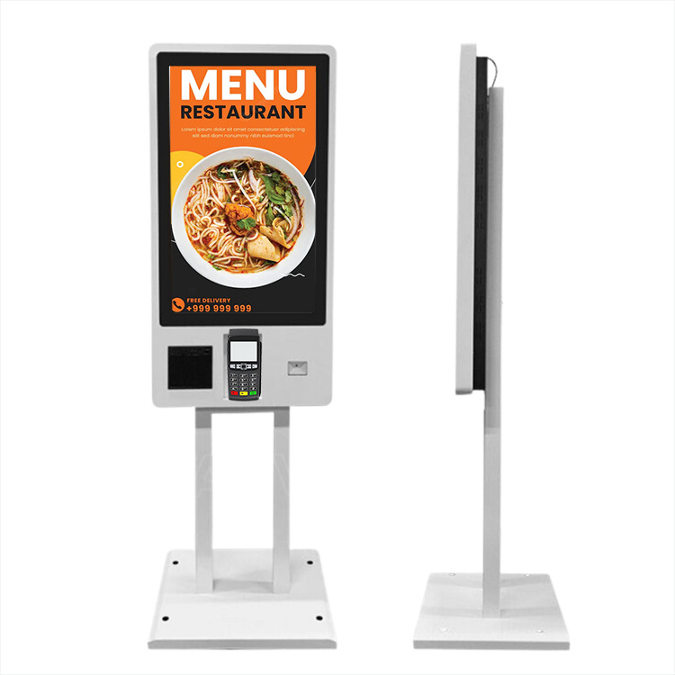 21.5 inch Pcap touch printer self service payment ordering kiosk for retail stores and restaurant