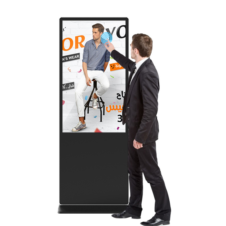 Floor stand digital signage indoor LCD advertising touch screen 55 inch digital kiosk totem