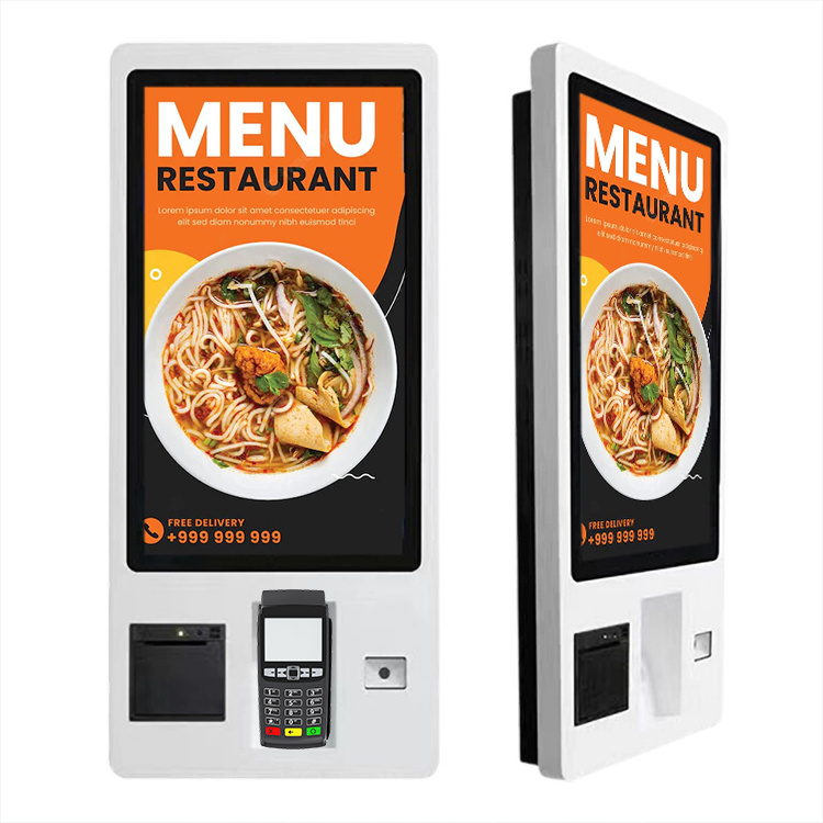 21.5 inch Pcap touch printer self service payment ordering kiosk for retail stores and restaurant