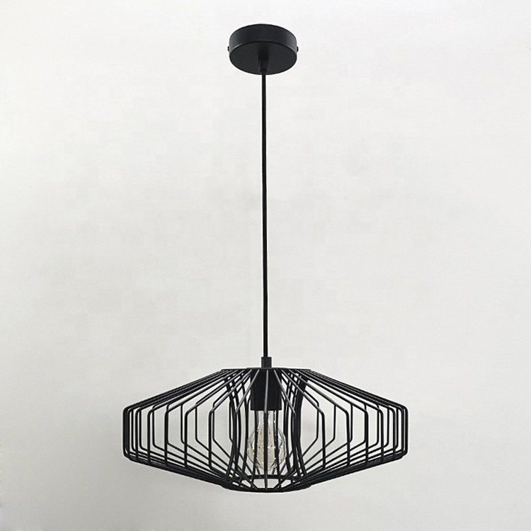 Birdcage Pendant Lamp Industrial Single Long Farmhouse Island Kitchen Metal Rustic Iron Cage Pendant Light