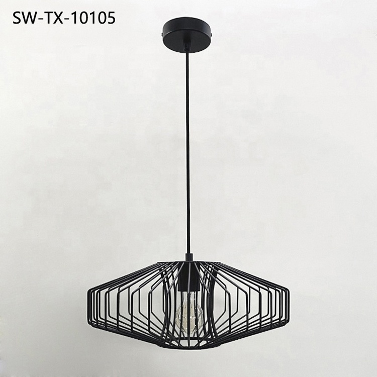 Birdcage Pendant Lamp Industrial Single Long Farmhouse Island Kitchen Metal Rustic Iron Cage Pendant Light