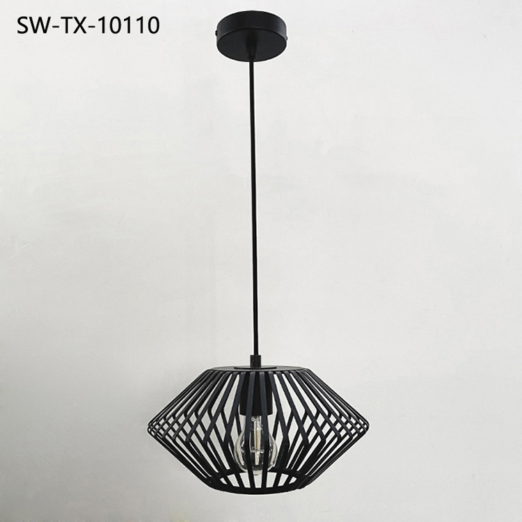 Nordic Design Modern Restaurant Dining Bar Kitchen Island Bedroom Black Cages Diy Lighting Fixtures Pendant Lamp Guard