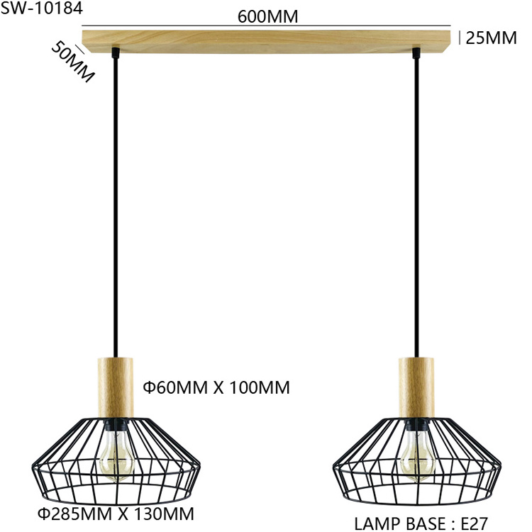 High Quality LED Lights Metal Cage Pendant Ceiling Lamp Chandelier Lighting Fixtures Vintage Hanging Light Living Room E27